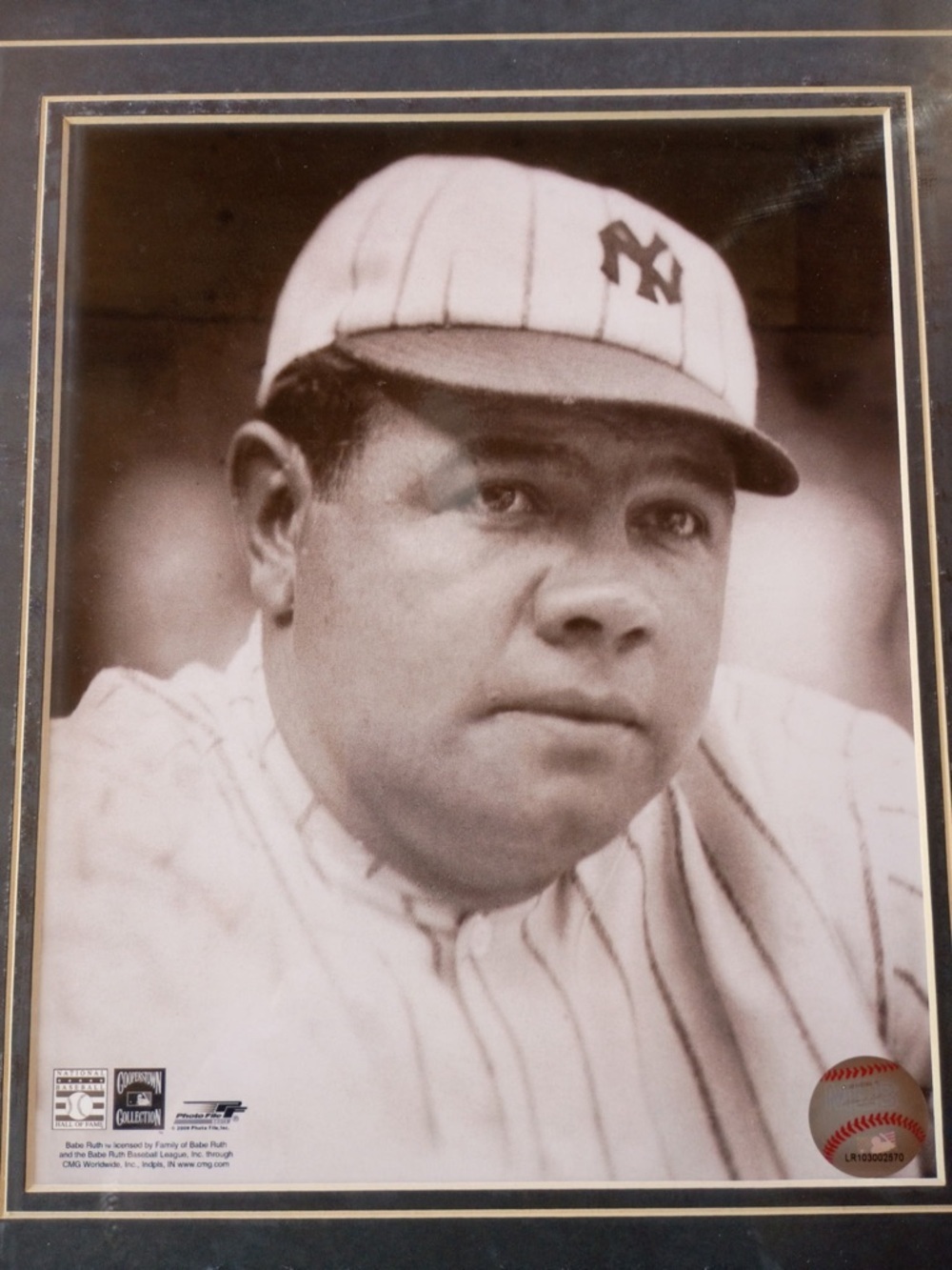 Babe Ruth Framed Photo Yankees MLB Cooperstown Collection Wall Art Licensed